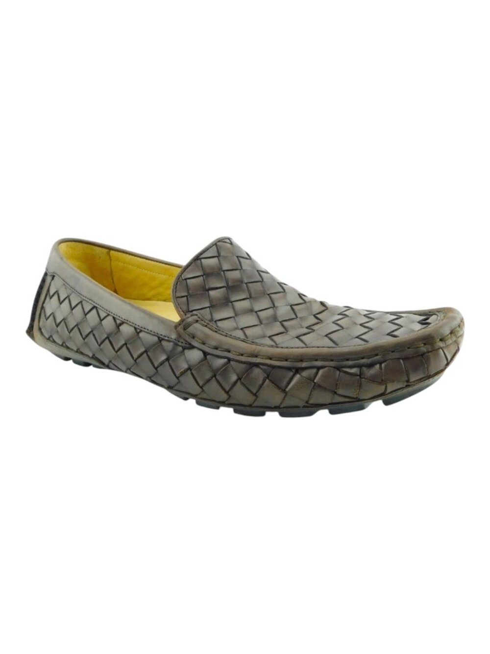 Men's Cole Haan Brown Italian Woven Leather Driving Moccasin Loafers Shoes 9.5
